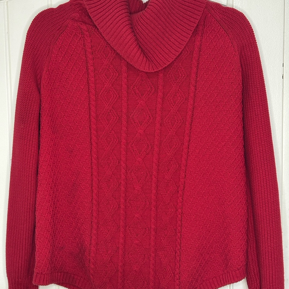 Kim Rogers Red Cowl Neck Sweater